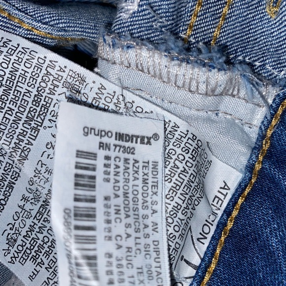 SOLD.  Zara Basic Z1975 Denim Green Side Stripe Sz 8 - Picture 8 of 8